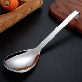 201创意不锈钢饭勺 学生餐厅搅拌勺打饭勺厂 可挂钩加厚长柄汤勺