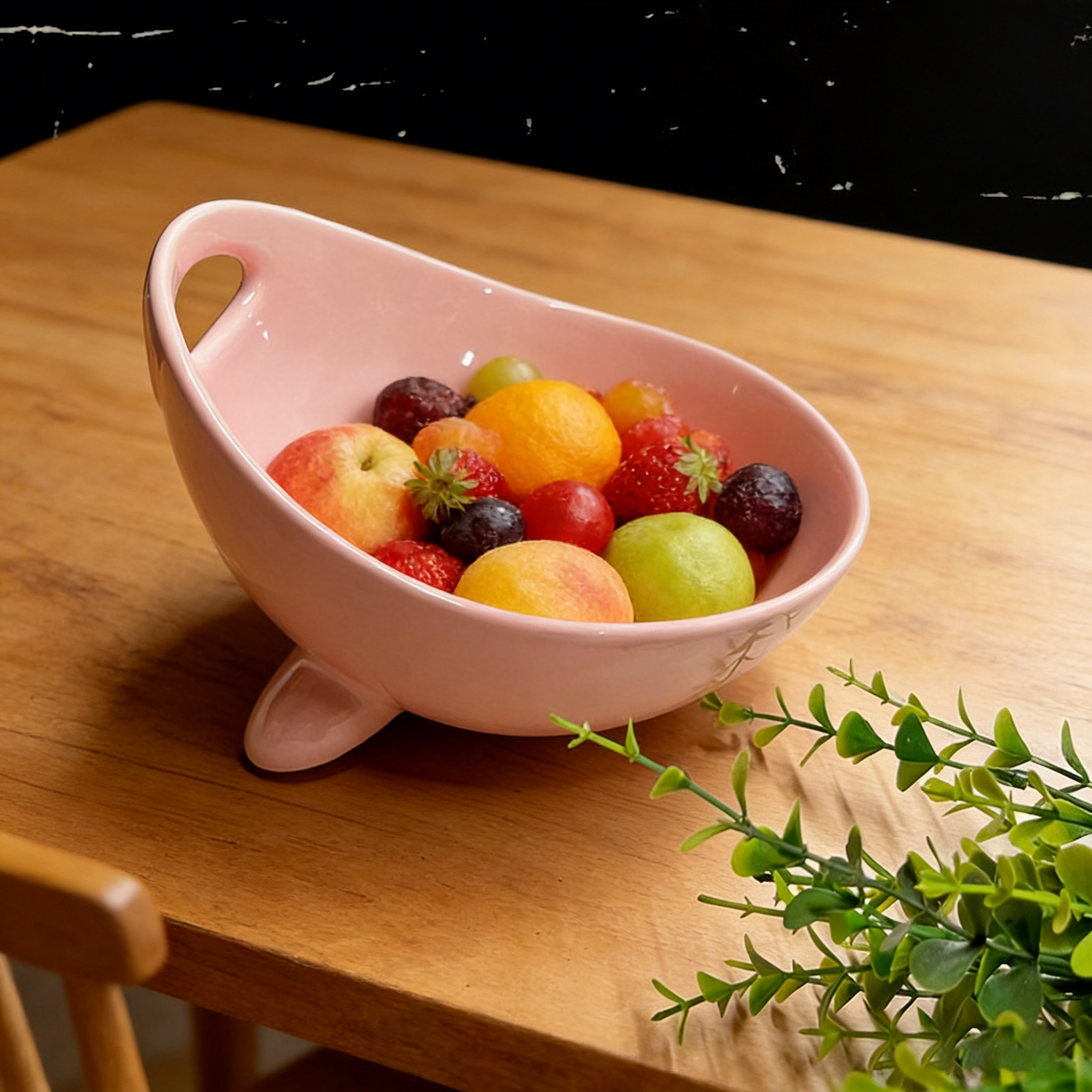 新款陶瓷水果盘带耳家用客厅茶几创意可爱粉色零食收纳碗收纳摆件,家居饰品,果盘/果篓,淘宝优惠券,粉丝福利购,淘宝优惠卷