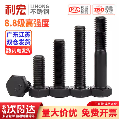 8.8级外六角螺丝高强度外六角螺栓加长螺丝钉 M6M8M10M12M14