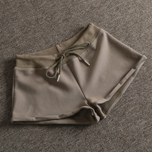 女热裤 辣妹复古抽绳性感低腰卷边运动宽松短裤 美式 超显大长腿