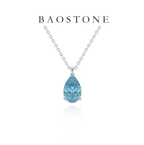 BAOSTONE宝斯顿蓝水滴锁骨项链