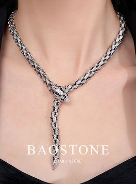 S925银灵蛇项链女轻奢小众