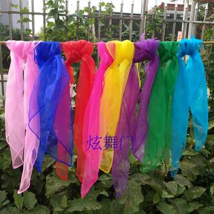 雪纺手帕60*60儿童舞蹈道具戏曲红色丝帕70*70大小号跳舞丝巾方巾