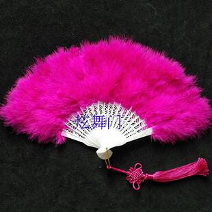 10把包邮咏春双面加厚扇子儿童小号舞蹈跳舞红色白色绿黄羽毛扇子