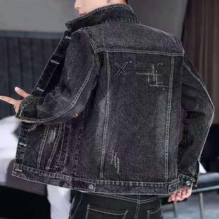 Men's denim jacket spring autumn slim fit casual workwear