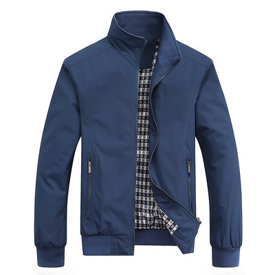 Spring Autumn Casual Solid Fashion Slim Bomber Jacket Men