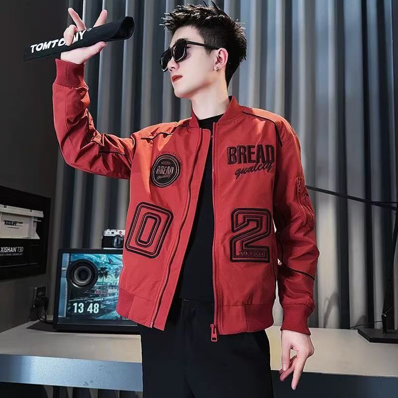 时尚潮牌潮流春秋款男女同款休闲棒球领夹克外套jacket men coat图片