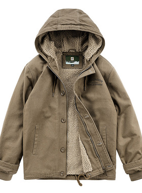 Winter men's cotton jacket plush casual coat man versatile