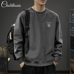 Japanese minimalist cotton hoodie men's plus size sports top