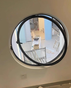 铁艺窗圆形窗户360度中轴旋转玻璃圆窗阁楼景观艺术窗室内月亮窗
