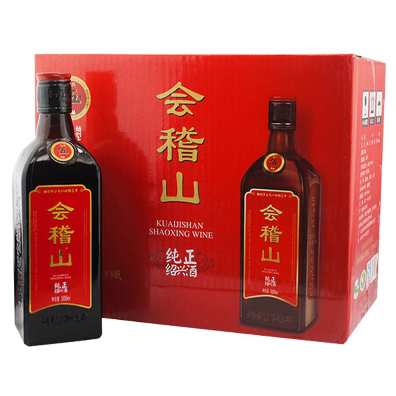 紹興黃酒 會稽山純正五年 5年陳老酒 整箱 半干型 糯米酒 花雕酒