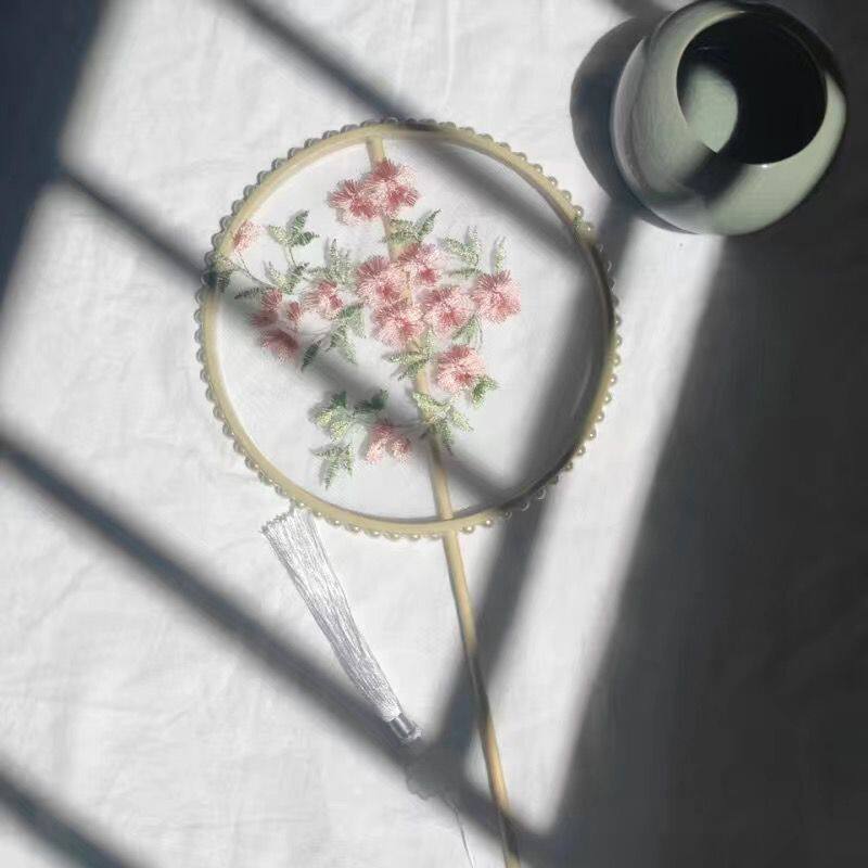 사진 의상 사진 소품 세심한 그림 팬 어린이 창조적 인 야외 사진 그룹 팬 댄스 공연 긴 손잡이 팬