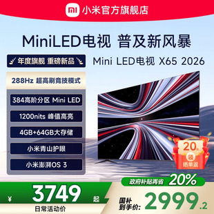 288Hz高刷384分区平板电视 小米REDMI电视X65英寸MiniLED 新品
