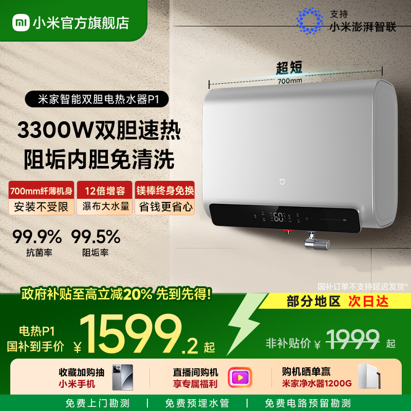 [直播间购机享福利]米家电热P1