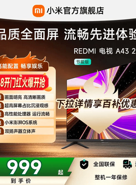 小米REDMI智能电视A43英寸高刷护眼金属全面屏家用高清平板电视机