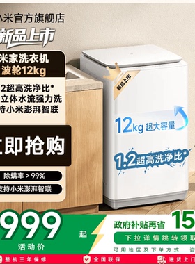 以旧换新补贴 小米米家洗衣机波轮12kg高洗净比全自动家用大容量