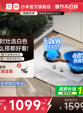 小米官方米家智能定时燃气灶S2白色煤气灶双灶家用嵌入式天然气