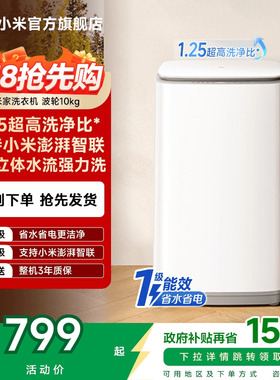 以旧换新补贴 小米米家洗衣机波轮10kg高洗净比全自动家用除菌螨
