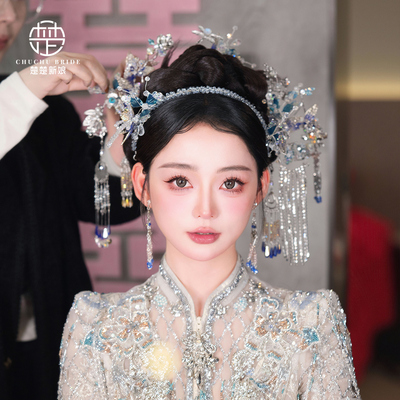 新款银色秀禾头饰古风晨袍发饰