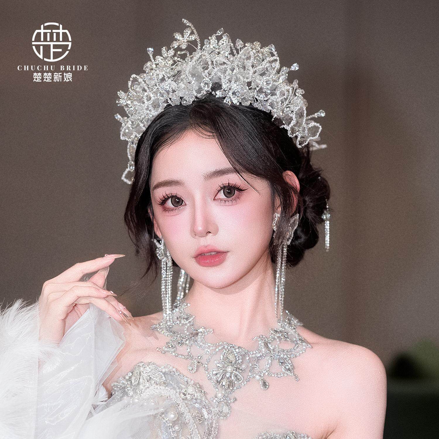 楚楚新娘手工皇冠饰品
