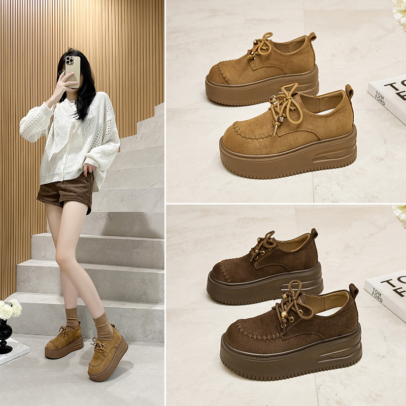 发泡底2025新款秋季单鞋增高复古冬季加绒博肯鞋通勤乐福鞋休闲鞋