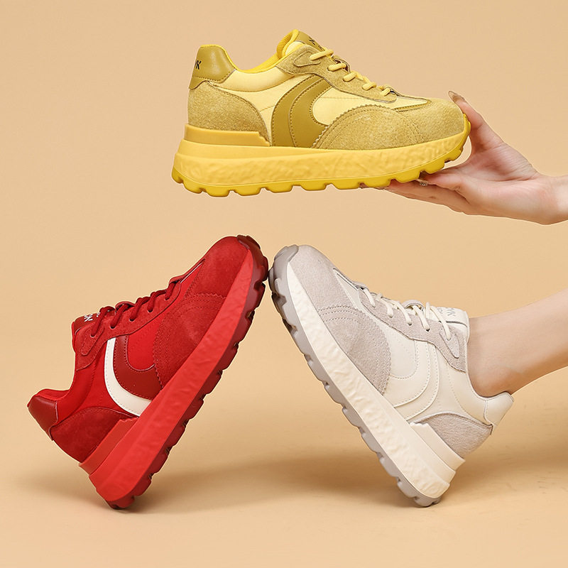 内增高8CM2025秋季新款老爹鞋软底耐磨透气运动阿甘鞋子女鞋百搭