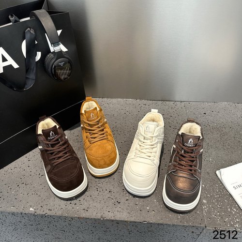 厚底增高大头面包棉鞋女2025冬季新款真皮加绒加厚保暖系带高帮鞋