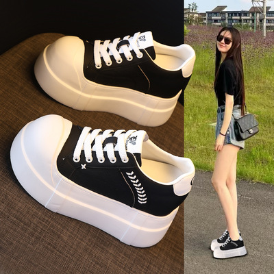 9897-1厚底内增高小个子百搭小白鞋女2026春季新款松糕休闲板鞋