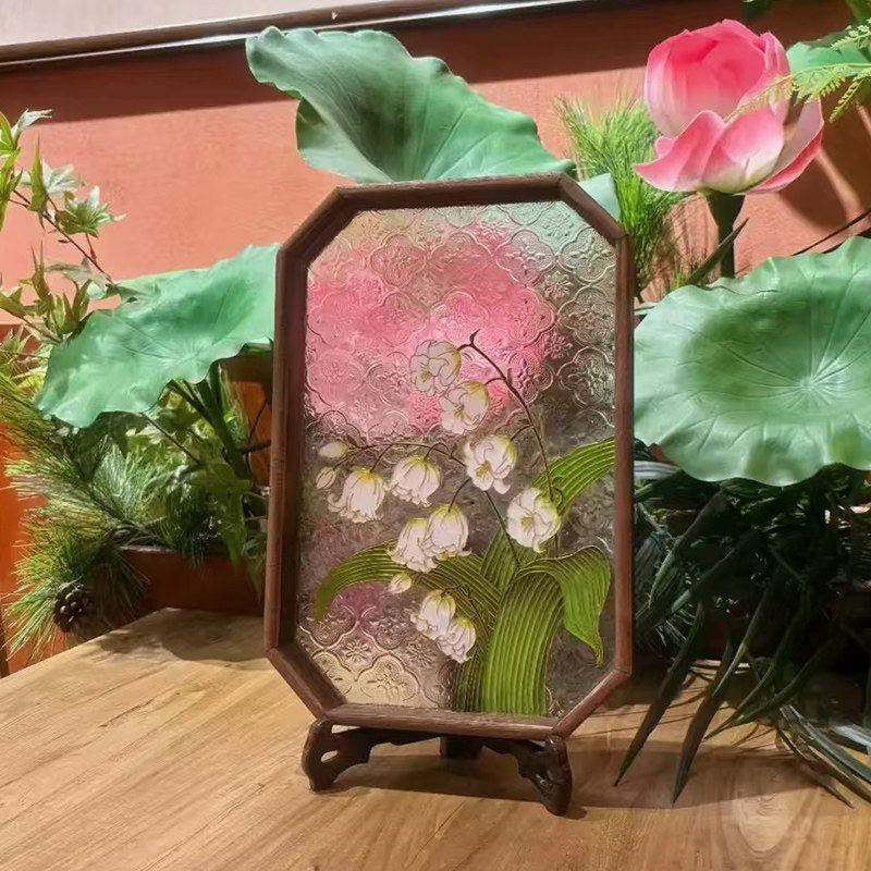 【幽谷铃兰】手工diy掐丝珐琅画材料包景泰蓝新中式玻璃茶盘摆件,特色手工艺,景泰蓝,淘宝优惠券,粉丝福利购,淘宝优惠卷