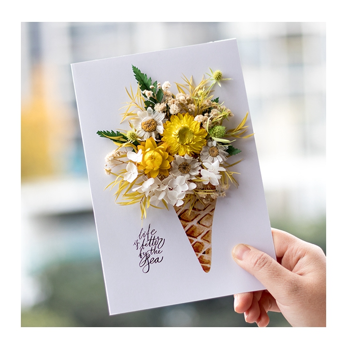 儿童节礼物永生干花立体贺卡片diy材料包亲子团建暖场活动手工520