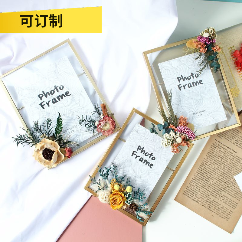 金属玻璃相框植物标本带打印照片摆台创意欧式6寸几何现代北欧|msdalam kategori Aksesori rumah, photo Frame/Frame - dari Buy2taobao.com untuk memberikan perkhidmatan ejen Taobao profesional membeli