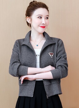 小香风短款外套女士春秋新款春季百搭休闲小个洋气夹克棒球服上衣