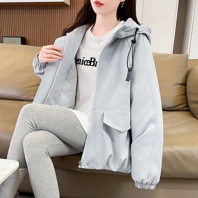 秋冬女士短款冲锋衣外套棉衣棉服