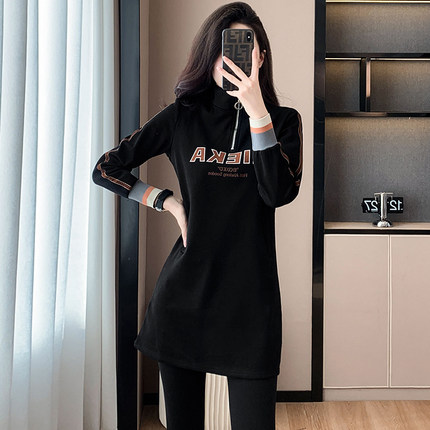 卫衣裙子女秋季新款宽松遮臀显瘦百搭休闲秋冬减龄洋气中长款上衣