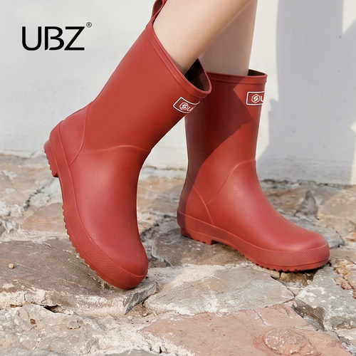 UBZ宽版防水雨靴女户外防滑徒步