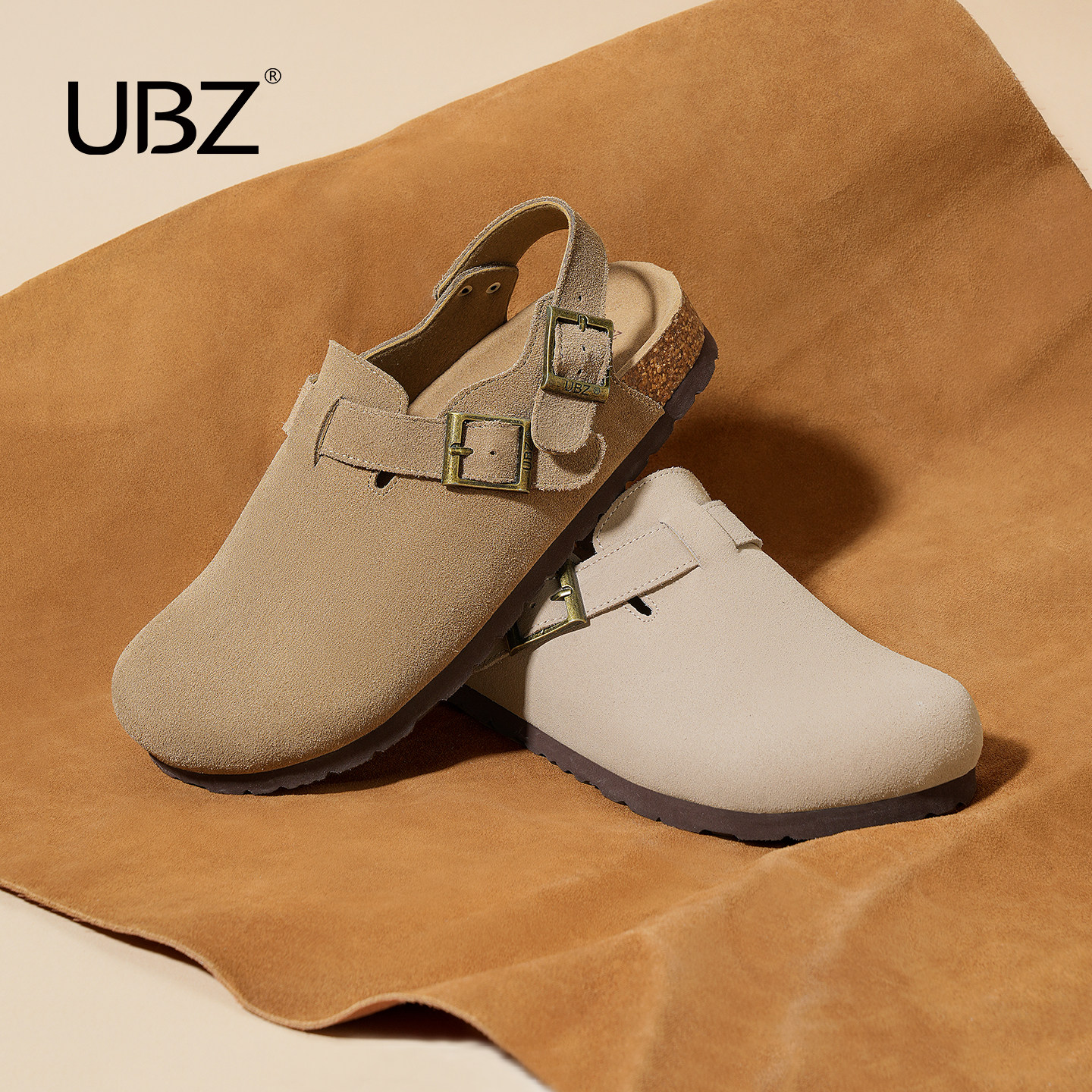 UBZ 防水勃肯鞋女2026春新款外穿包头厚底真皮灰色单鞋博肯鞋拖鞋,女鞋,勃肯鞋/软木鞋,淘宝优惠券,粉丝福利购,淘宝优惠卷