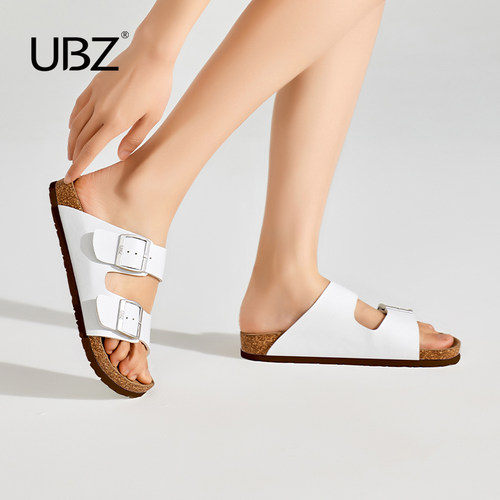 UBZ白色勃肯拖鞋沙滩凉鞋