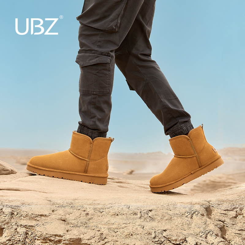 牛皮棉鞋UBZ防水加绒加厚短靴