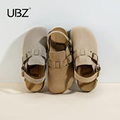 UBZ 厚底后跟带一脚蹬增高鞋 防水两穿勃肯拖鞋 女外穿2026年春新款