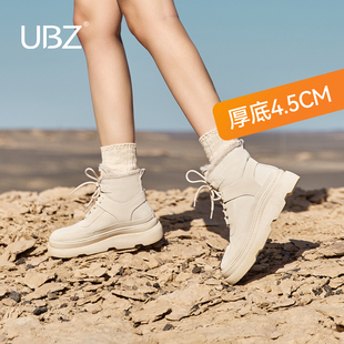 加绒加厚马丁靴短筒东北棉鞋 新款 厚底防水雪地靴女2025年冬季 UBZ