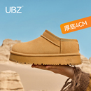 UBZ 防水低帮雪地靴女2025年冬新款厚底增高小个子加厚小矮帮棉鞋