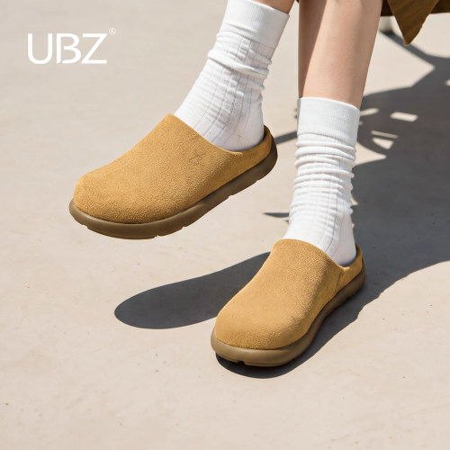 UBZ 包头小土豆勃肯半拖鞋女士外穿2026春秋新款一脚蹬软底博肯鞋