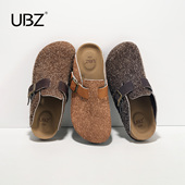 UBZ 春秋半拖一脚蹬懒人孕妇博肯增高单鞋 包头勃肯鞋 女2026年新款