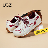 小白鞋 UBZ 厚底复古拼色休闲运动阿甘鞋 板鞋 德训鞋 女2026年春新款