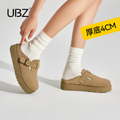 UBZ 一脚蹬懒人增高博肯单鞋 防水厚底包头勃肯半拖鞋 女2026春新款