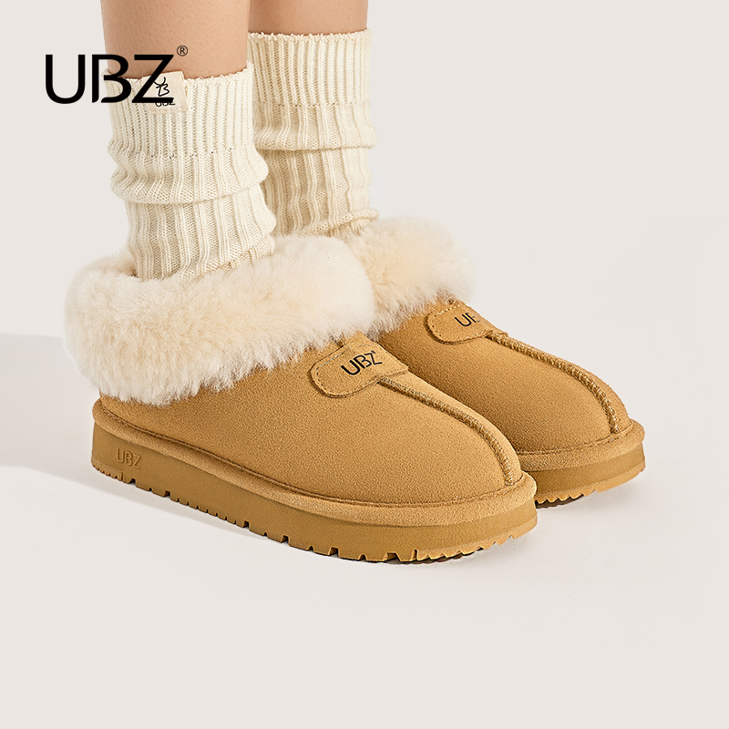 UBZ 加绒雪地靴女士2025年冬季新款厚底羊毛口加厚保暖棉鞋毛毛鞋 - 封面