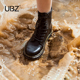 UBZ 防水马丁靴女2026新款 春秋单靴英伦风厚底真皮短靴百搭中筒靴
