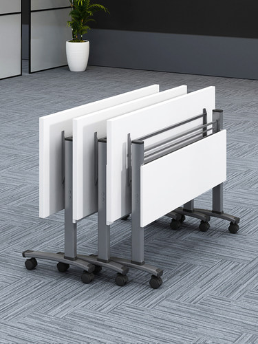 折叠培训桌课桌椅组合辅导班教育机构长条会议桌双人移动带轮长桌