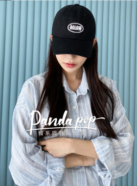 韩国棒球帽子AGLOW字母潮明星遮阳鸭舌显脸小紫百搭春夏新款男女
