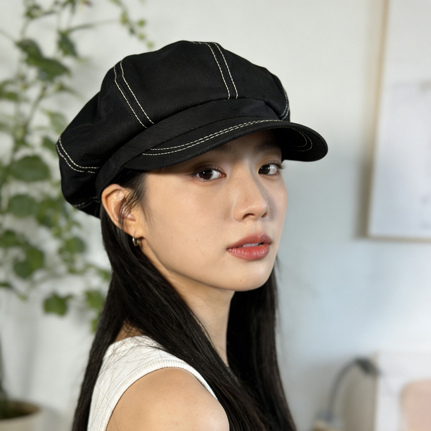 韩国东大门代购明线八角帽男女春